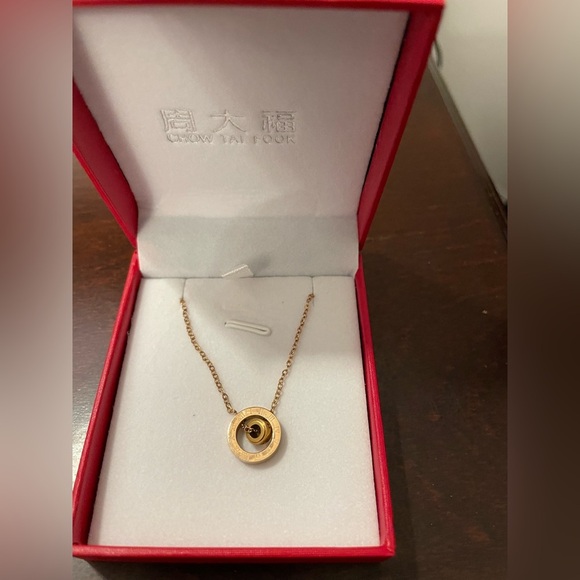 Chow Tai Fook Rose Gold Stainless Steel Necklace 16” to 18” - Picture 1 of 5